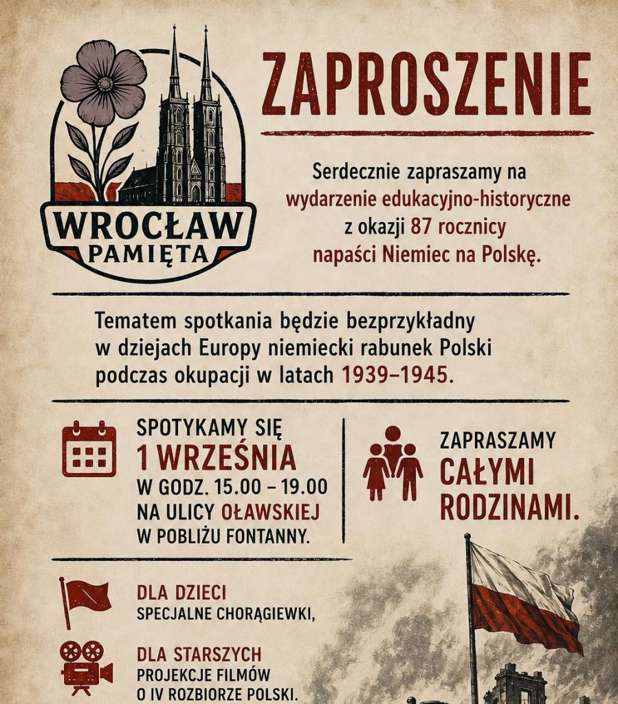 Zapraszamy na wydarzenie 1 września - Wrocław Pamięta!