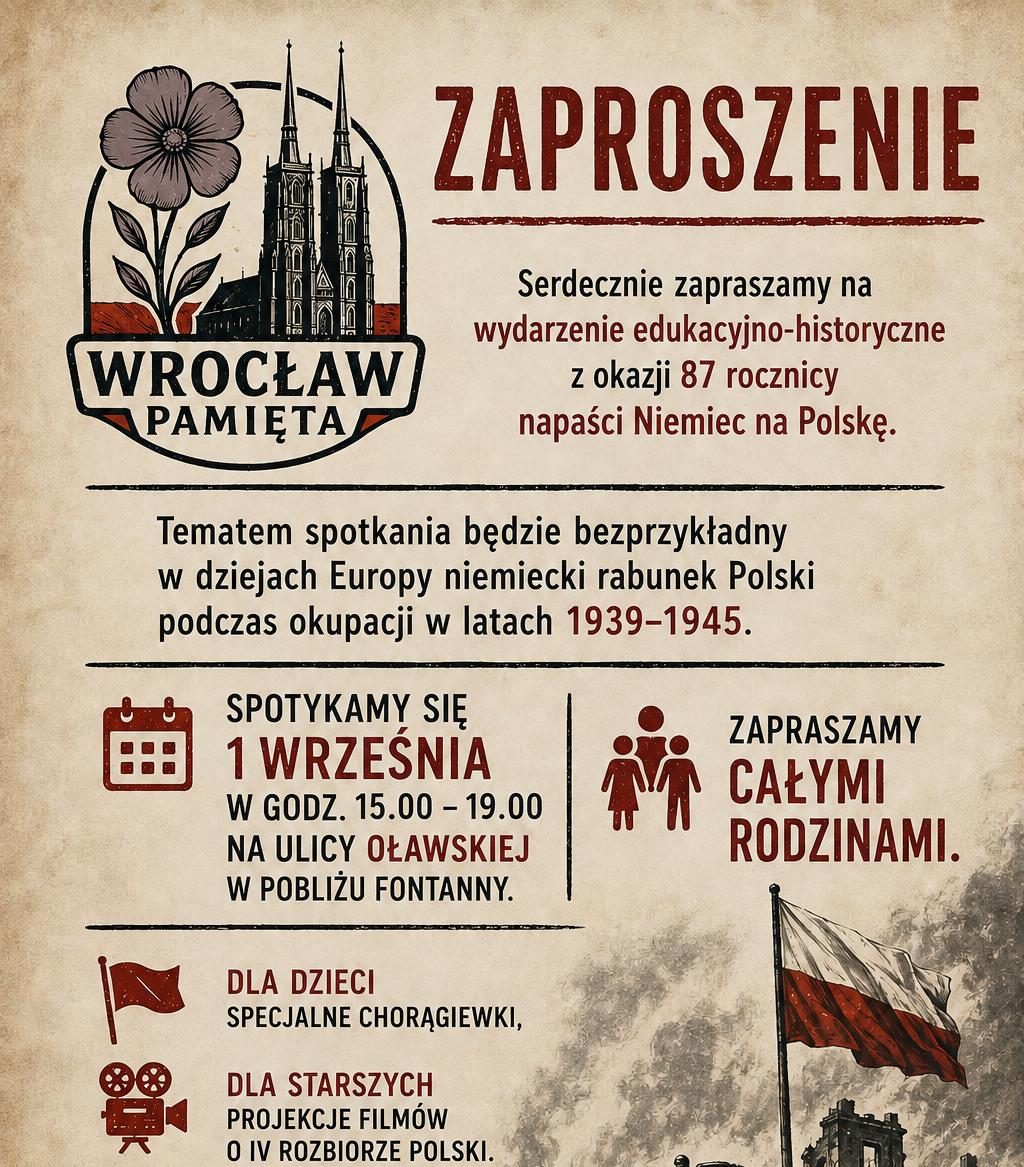 Zapraszamy na wydarzenie 1 września - Wrocław Pamięta!